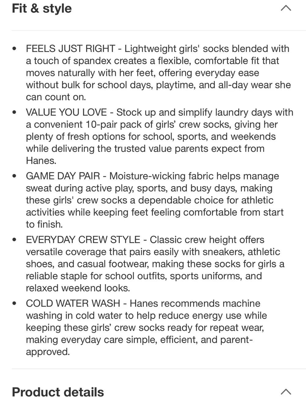 Hanes Girls Crew Socks - White with Pink & Purple Stripes